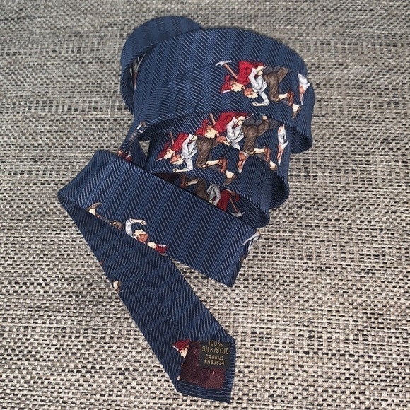 FIREMAN’S Necktie The Saturday Evening Post Norman Rockwell Fireman Dog Silk NEW - Picture 1 of 9